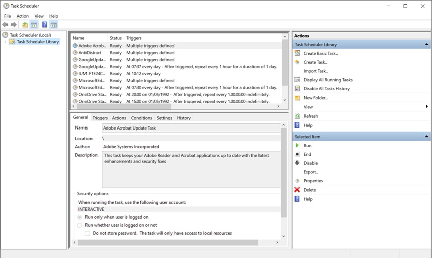 The Windows 10 Task Scheduler
